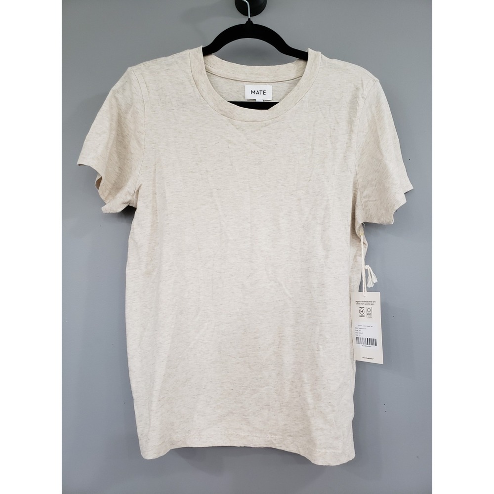 NEW XS MATE the Label Organic Cotton Classic Tee in HOAT beige womens tshirt